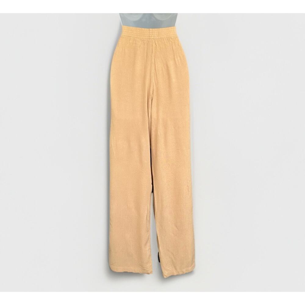 Babaton Viscose Wide Leg Pants Women's Size Small Beige Flowy Boho Minimalist - Picture 5 of 10